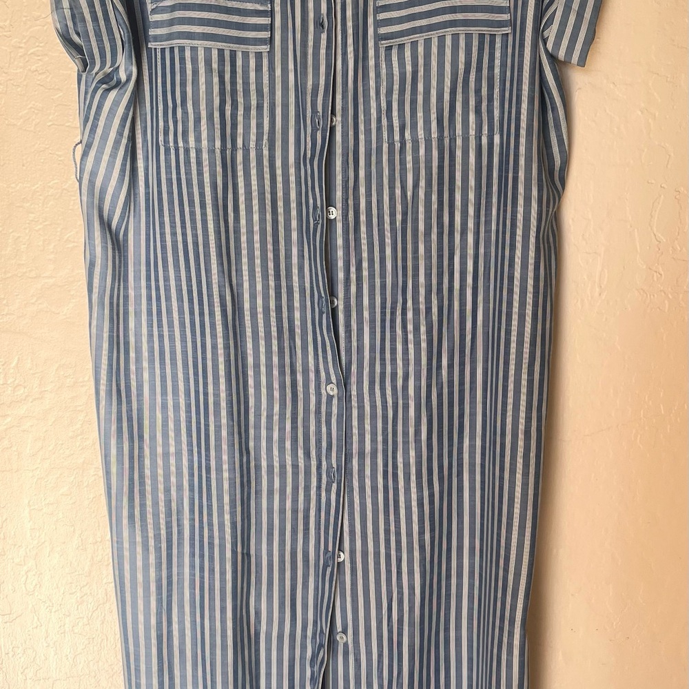 Max Studio Blue and White Striped Dress